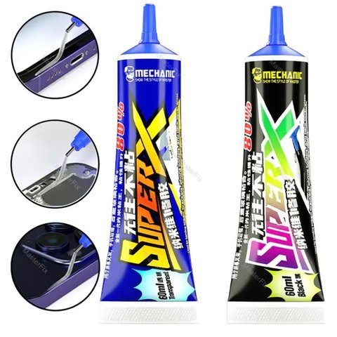 Sealant Glue Mechanic Super X, (for touchscreen/LCD gluing, 60 ml, black) Preview 1