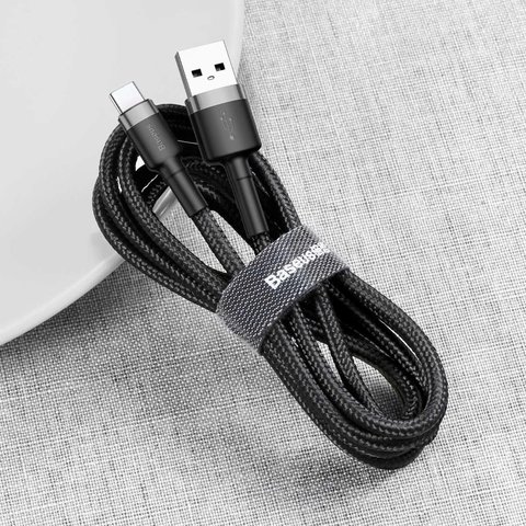 USB кабель Baseus Cafule, USB тип-C, USB тип-A, 300 см, 2 A, черный, #CATKLF-UG1 Превью 2