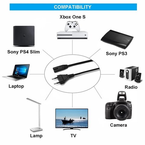 Cable de alimentación С7 puede usarse con convertidores multimedia, negro, 1.5 m Vista previa  3