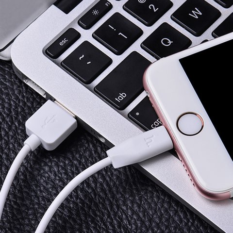 USB дата-кабель Hoco X1, USB тип-A, Lightning, 100 см, 2 А, білий Прев'ю 1