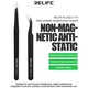 Mounting Tweezers RELIFE ESD-15, (curved, antistatic, 120 mm, black) Preview 1