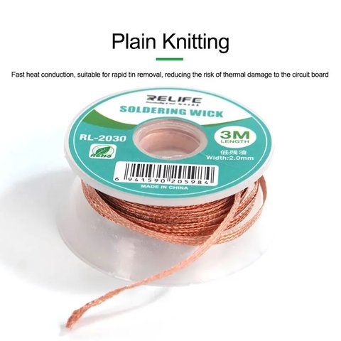 Desoldering Wick RELIFE RL-2030, ((W) 2.0 mm, d 3 m) Preview 3