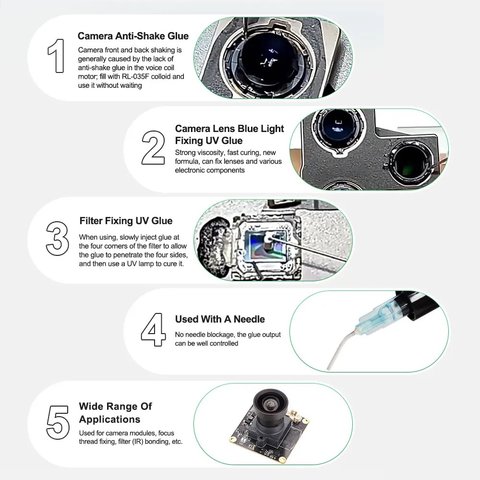 Adhesivo RELIFE RL-035G , para reparación de cámara, 3 ml, blue light Vista previa  6