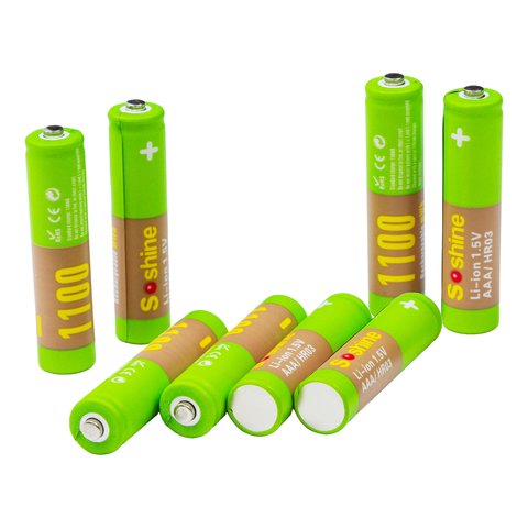 Аккумулятор AAA Soshine AAA/HR03, 1,5 B, Li-ion, 8 шт., в боксе, (1100mWh) Превью 2