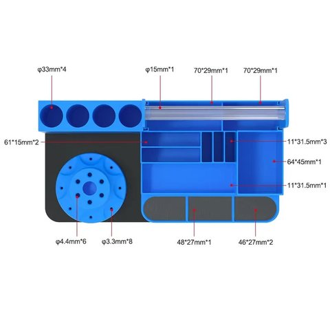 Органайзер RELIFE RL-001H, для инструментов, металл, синий, 255x143x130mm Превью 5