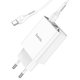 Сетевое зарядное устройство Hoco C100A, 20 Вт, Power Delivery (PD), белый, с дисплеем, c кабелем USB тип-C к USB тип-C, 2 порта, #6931474769824 Превью 3