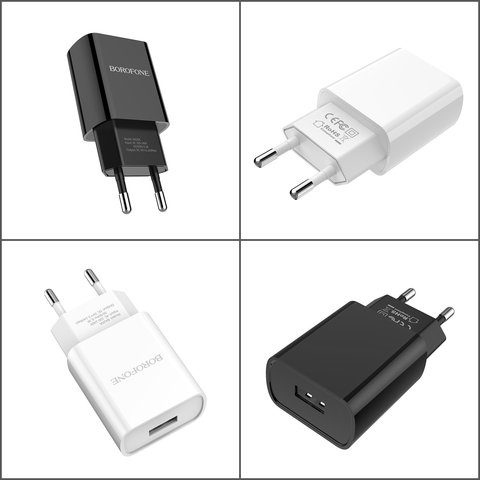 Мережевий зарядний пристрій Borofone BA20A, 10,5 Вт, білий, 1 порт, #6931474700681 Прев'ю 1