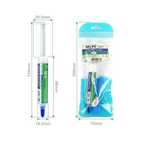 Термопаста RELIFE  RL-407 , силиконовая, в шприце, 20 мл, синяя Превью 1