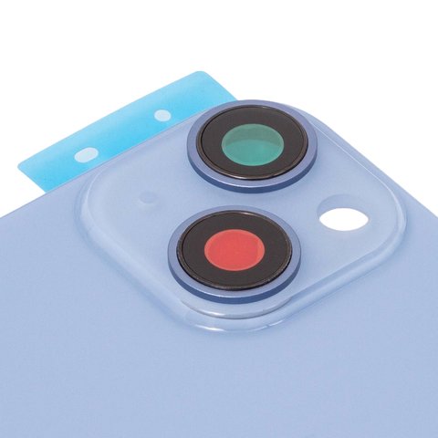 Задняя панель корпуса для iPhone 14, синяя, со стеклом камеры, Original (PRC), small hole Превью 1