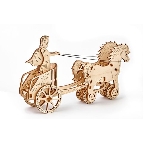 Mechanical 3D Puzzle Wooden.City Roman Chariot Preview 2
