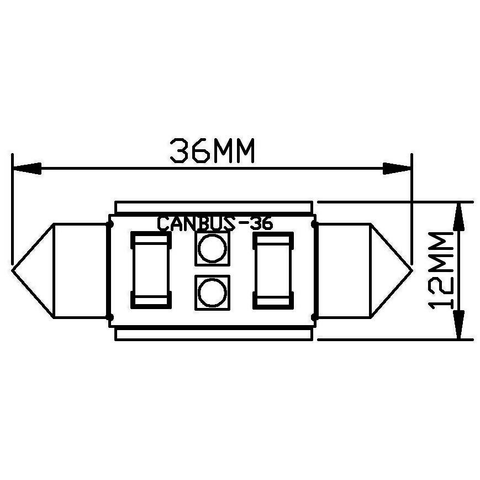 Bombilla LED para salón del auto UP-SJ-N2-3030-36MM (luz blanca, 12-14 V) Vista previa  1